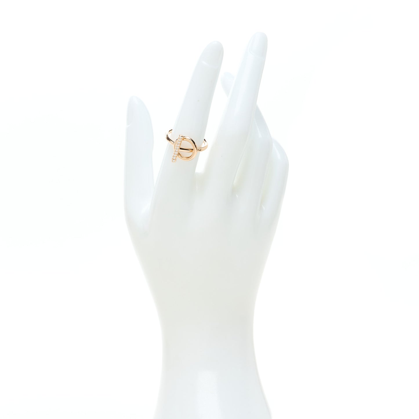 18K Rose Gold Diamond PM Echappee Ring 54 6.75