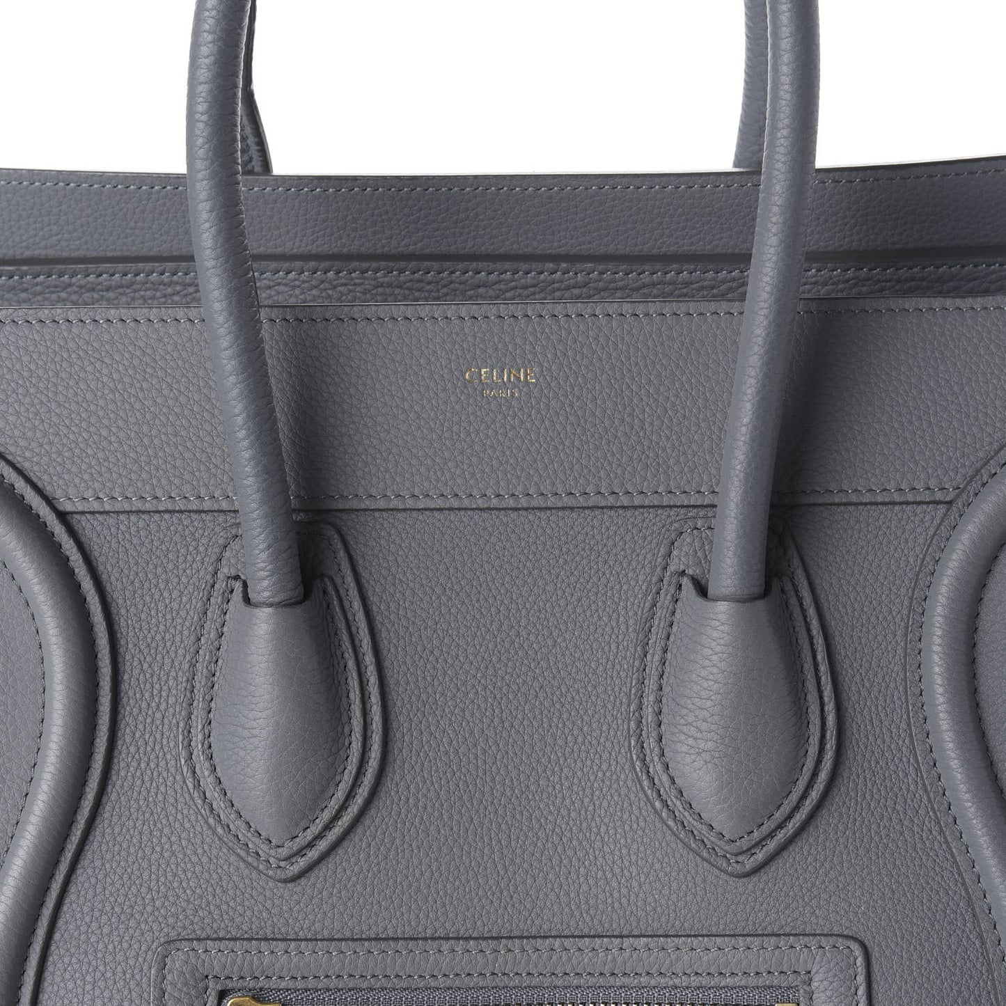 Drummed Calfskin Micro Luggage Kohl