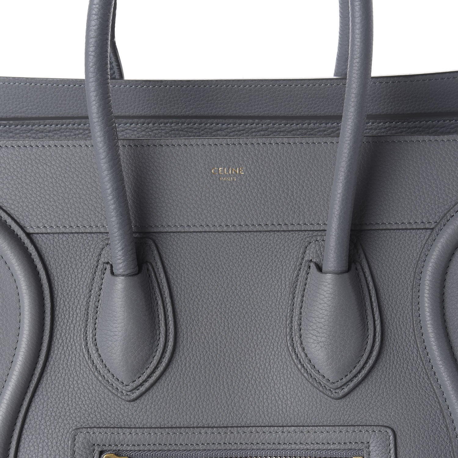 Celine Drummed Calfskin Micro Luggage Kohl 10 of 10