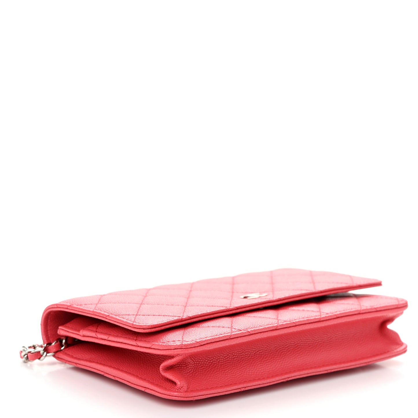 Caviar Quilted Wallet on Chain WOC Coral