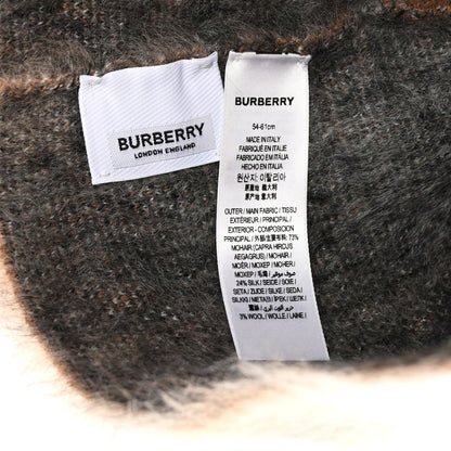 Burberry Mohair Giant Check Beanie Hat Beige 5 of 5