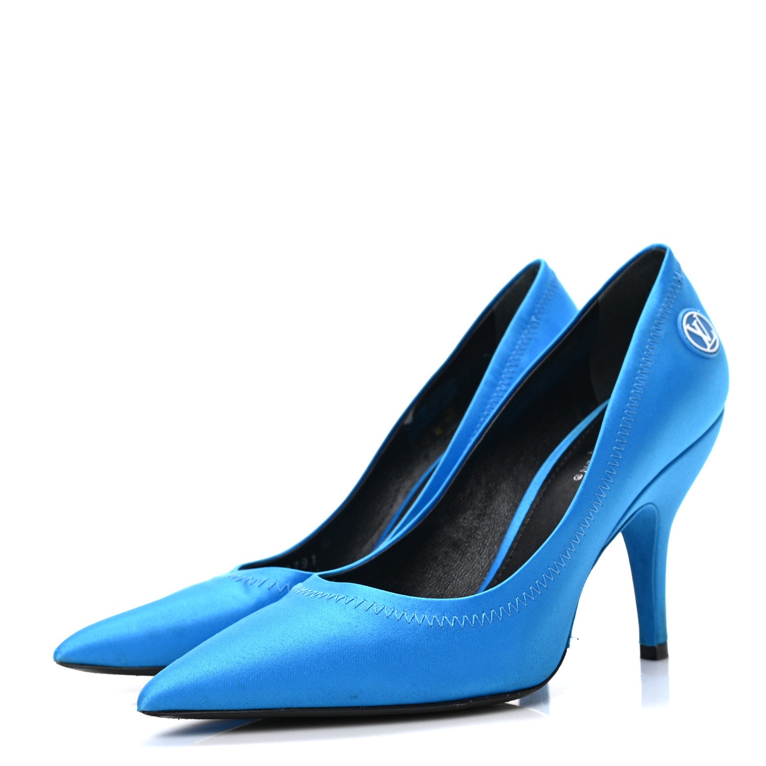 Louis Vuitton Satin Archlight Pumps 37.5 Blue 3 of 7