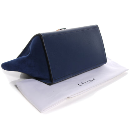 Celine Calfskin and Suede Small Trapeze Ocean Blue 4 of 8