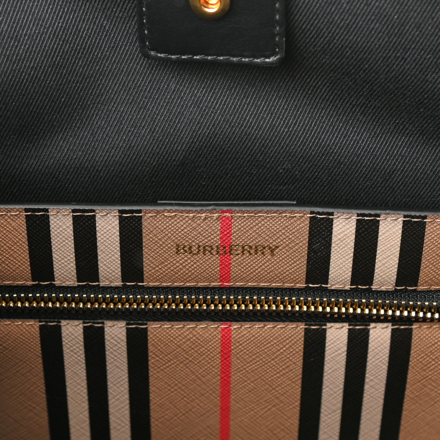 Burberry E-Canvas Stripe Book Tote Archive Beige 6 of 9