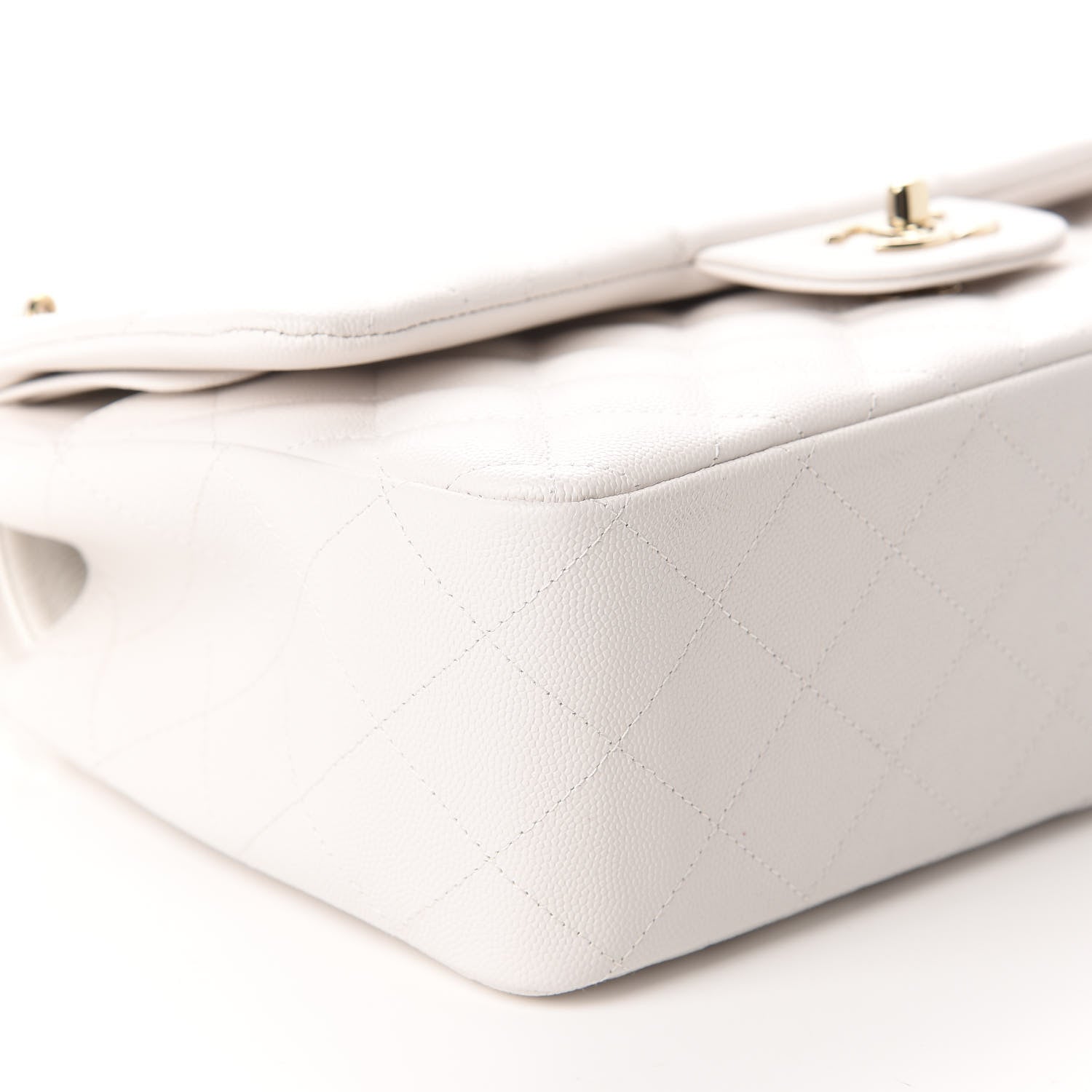 Chanel Caviar Quilted Jumbo Double Flap White 6 of 10