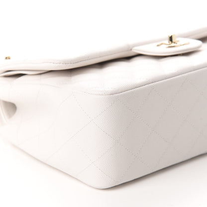 Chanel Caviar Quilted Jumbo Double Flap White 6 of 10