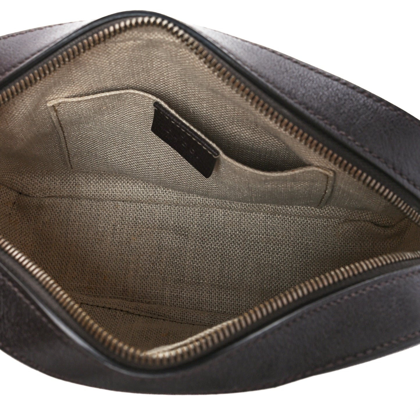 Textured Calfskin Web Small Webby Bee Shoulder Bag Brown Coffee