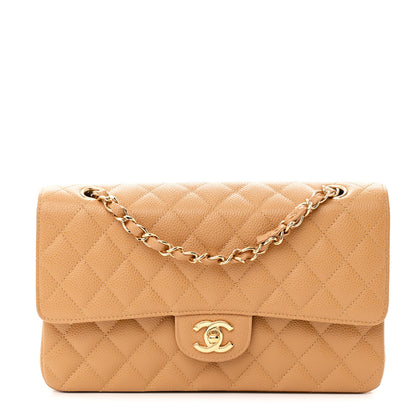 Chanel Caviar Quilted Medium Double Flap Beige 1 of 14