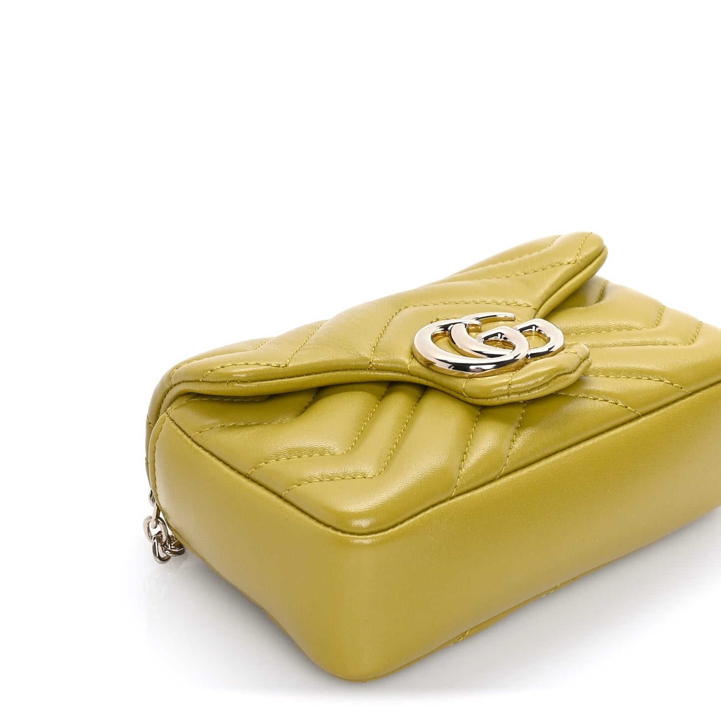 Lambskin Matelasse Mini GG Marmont Shoulder Bag  Yellow