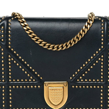 Christian Dior Calfskin Studded Diorama Wallet on Chain Pouch Green 6 of 8