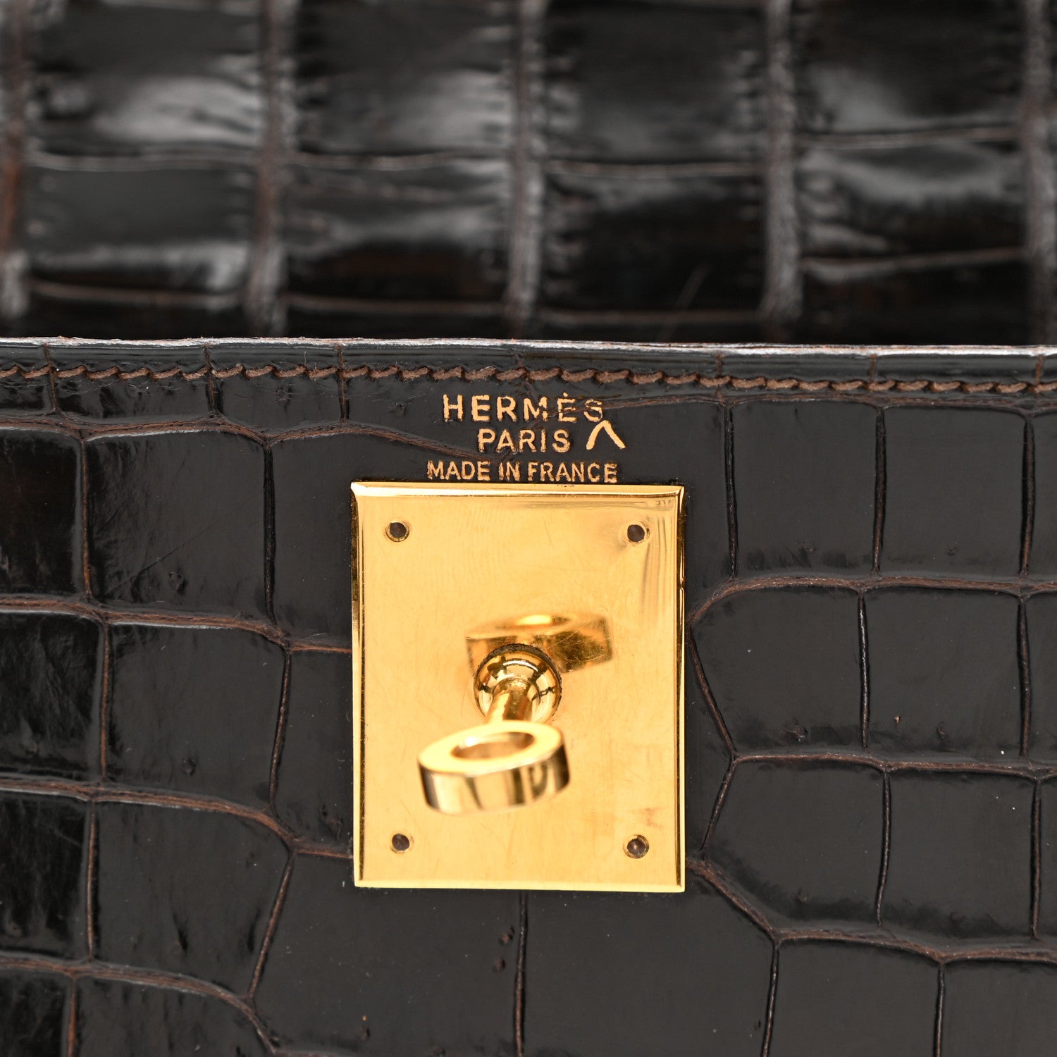 Hermes Shiny Porosus Crocodile Kelly Sellier 28 6 of 10