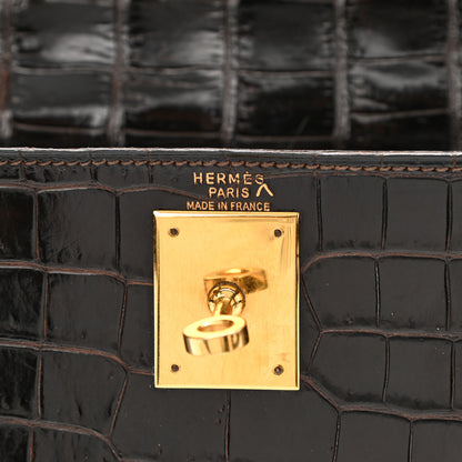 Hermes Shiny Porosus Crocodile Kelly Sellier 28 6 of 10