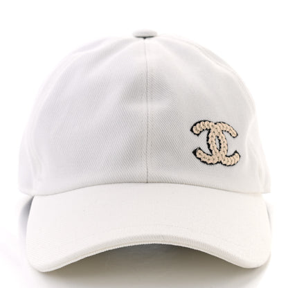 Chanel Cotton Sequin CC Cap Hat Ivory 3 of 8
