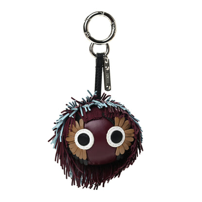 Fendi Shiny Nappa Faces Fringe Bag Bug Charm Bordeaux Multicolor 1 of 3