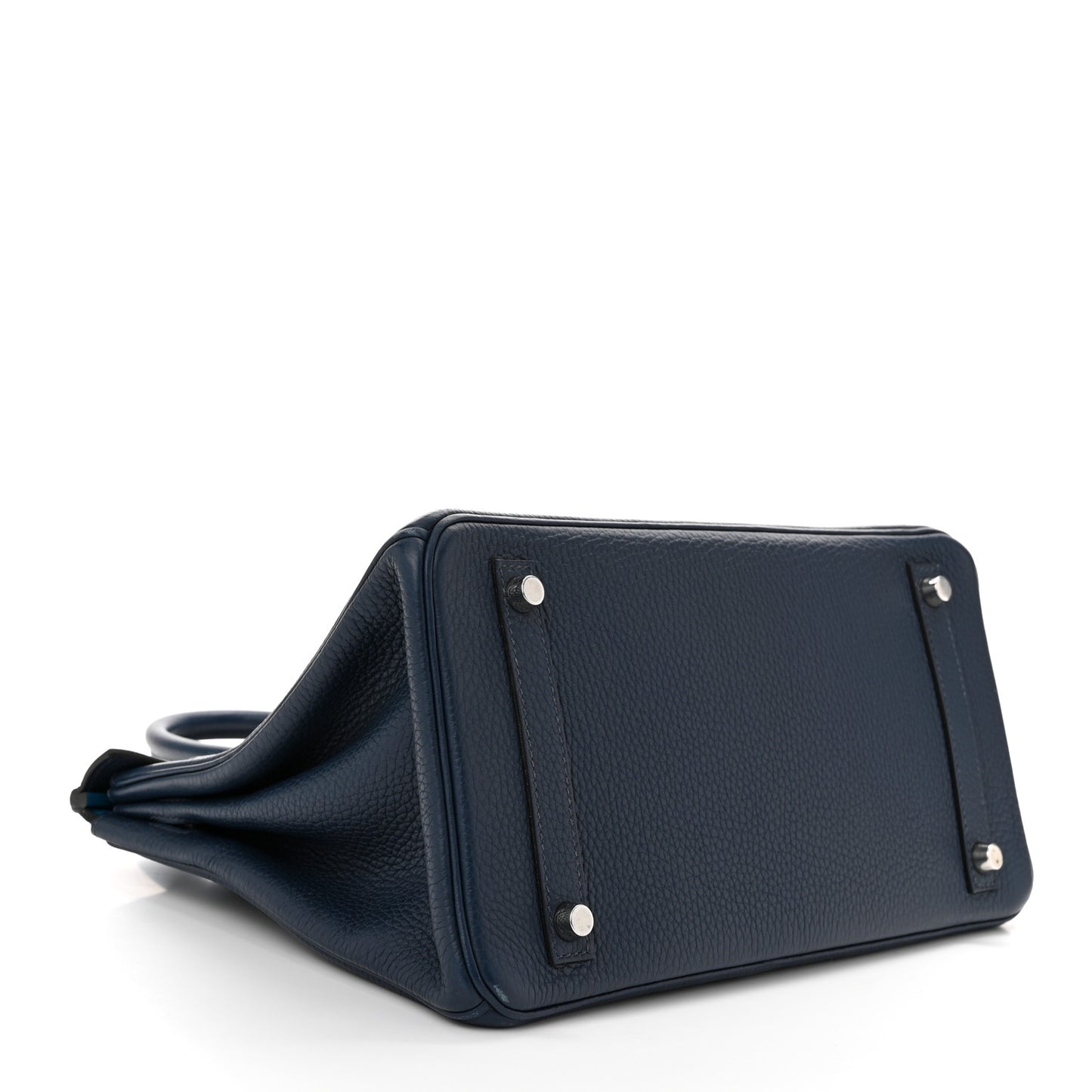 Taurillon Clemence Verso Birkin 30 Bleu De Prusse Bleu Izmir