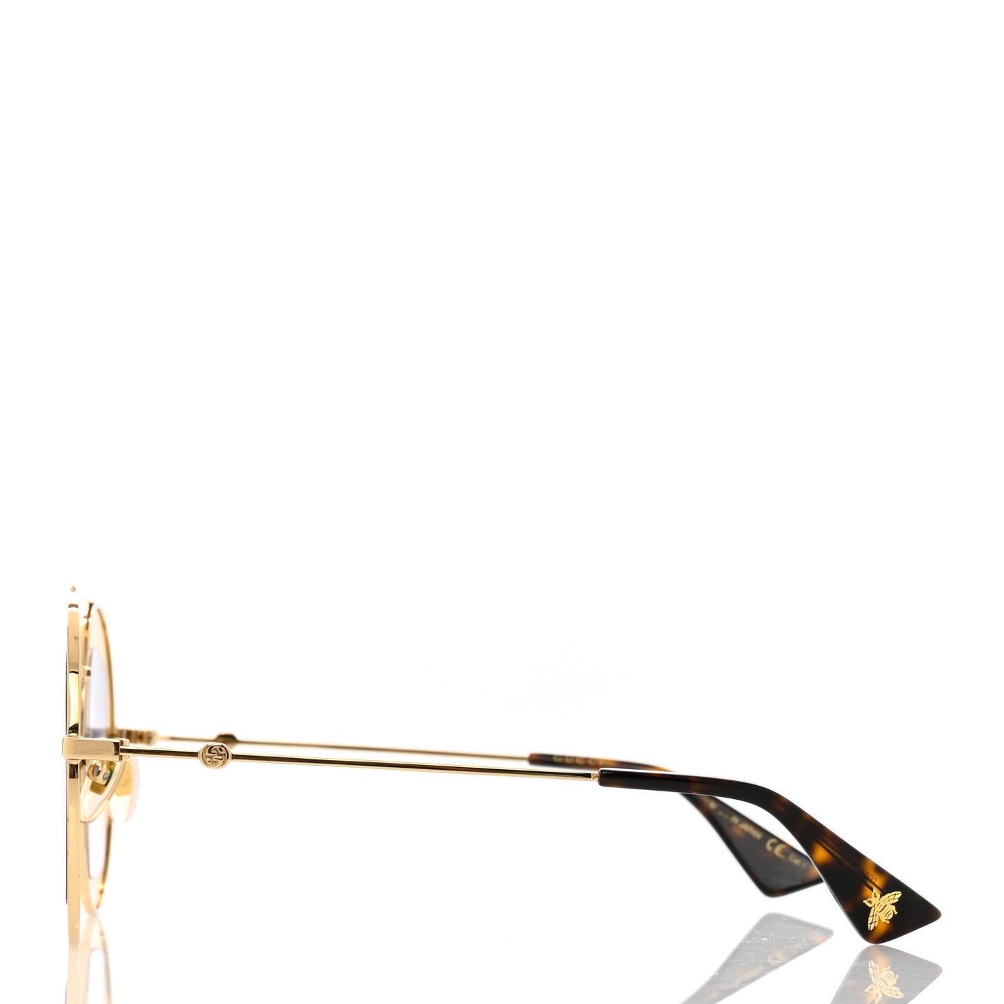Round Frame Sylvie Web Sunglasses GG0105S Gold Multicolor