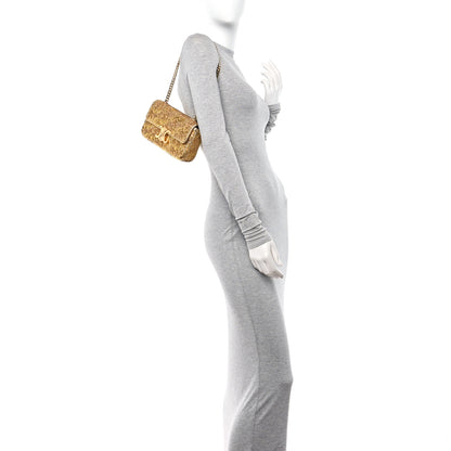 Celine Sequin Triomphe Chain Shoulder Bag Gold 2 of 11