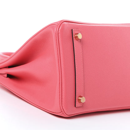 Hermes Epsom Horseshoe Birkin 30 Rose Azalee Gris Mouette 9 of 11