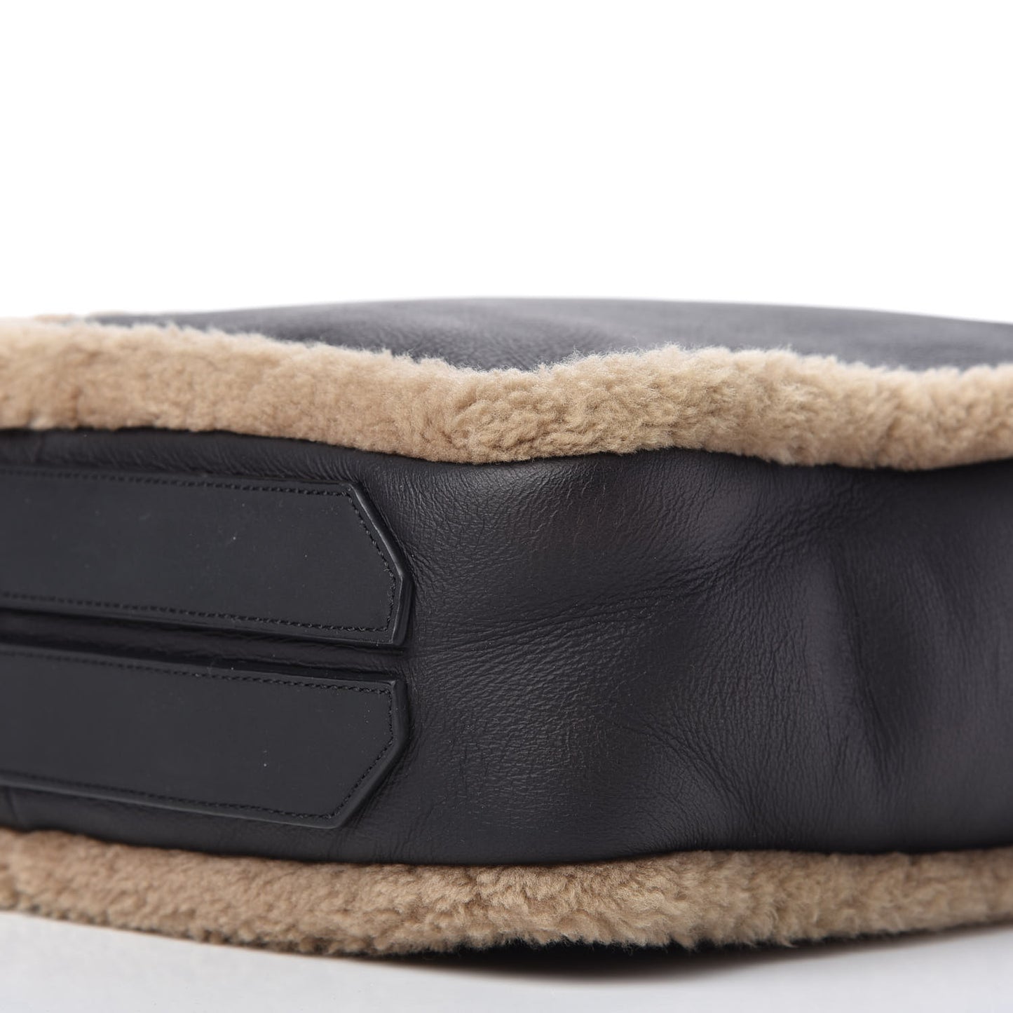 Calfskin Shearling Prisma Skeletal Tote Black