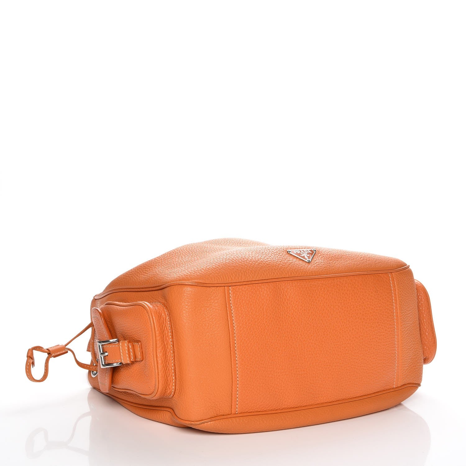 Prada Vitello Daino Drawstring Bucket Orange 4 of 8