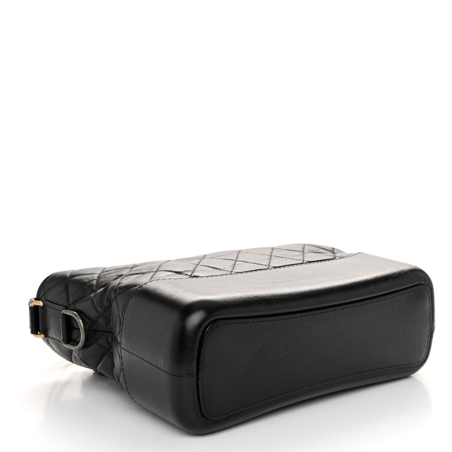 Aged Calfskin Quilted Medium Gabrielle Hobo Black