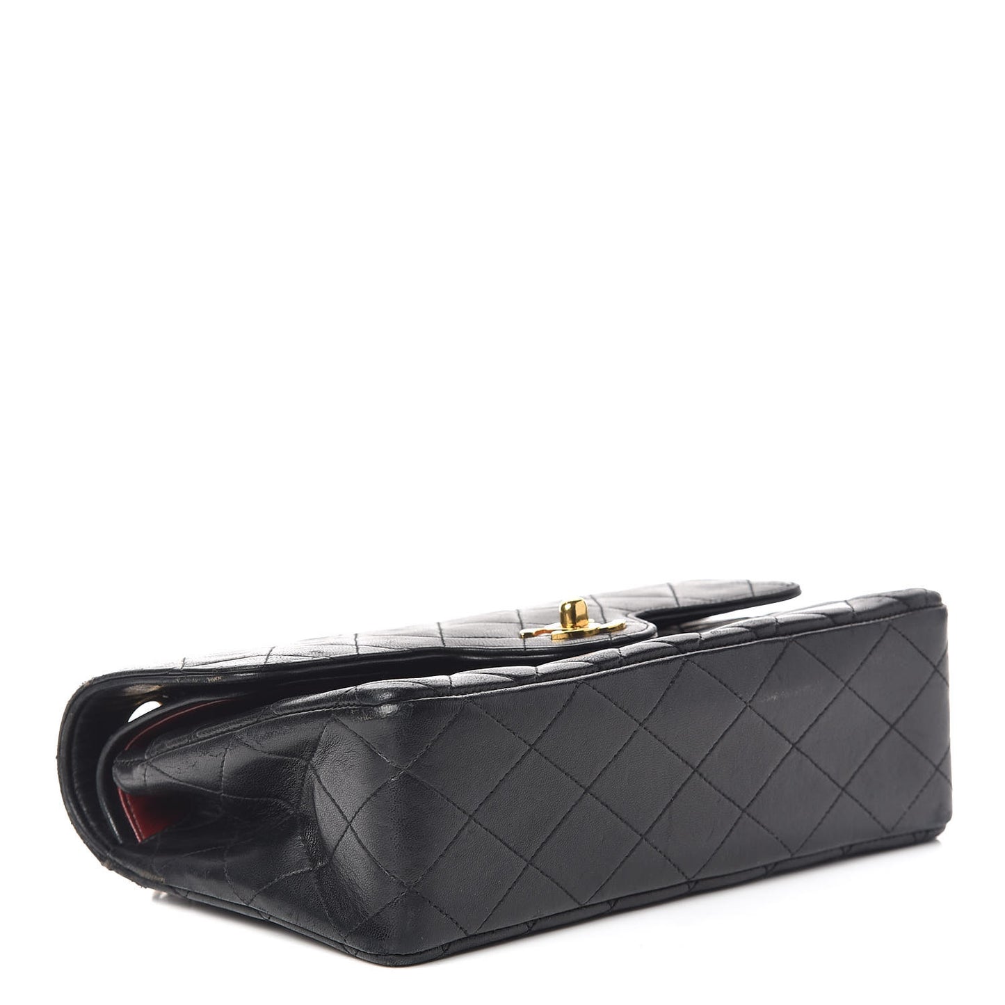 Lambskin Quilted Small Double Flap Black