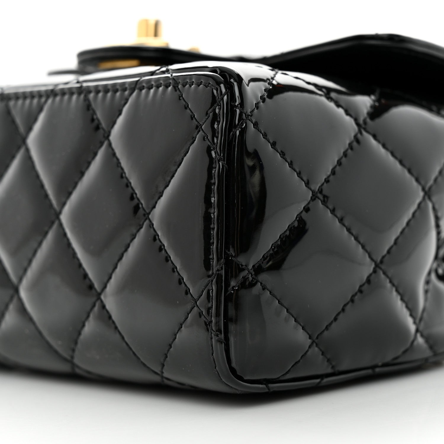 Chanel Patent Quilted Mini Square Flap Black 10 of 10