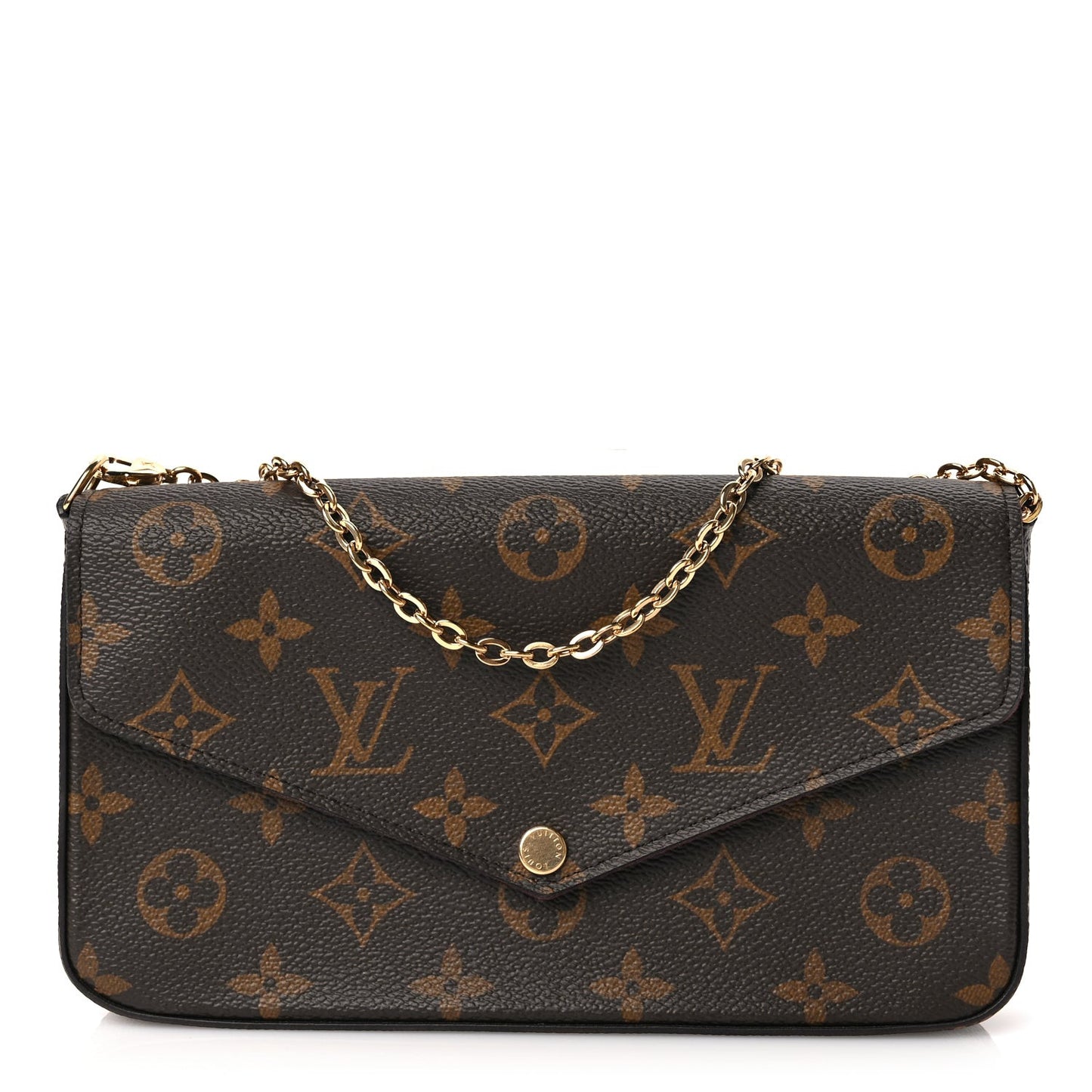 Monogram Pochette Felicie Chain Wallet Fuchsia