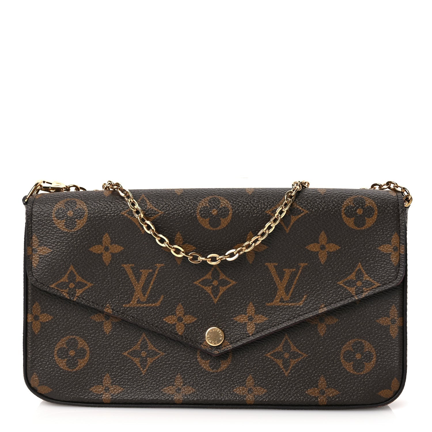 Louis Vuitton Monogram Pochette Felicie Chain Wallet Fuchsia 1 of 9