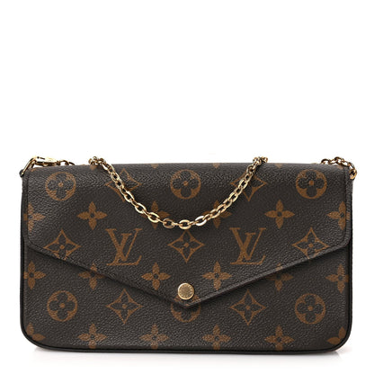 Louis Vuitton Monogram Pochette Felicie Chain Wallet Fuchsia 1 of 9