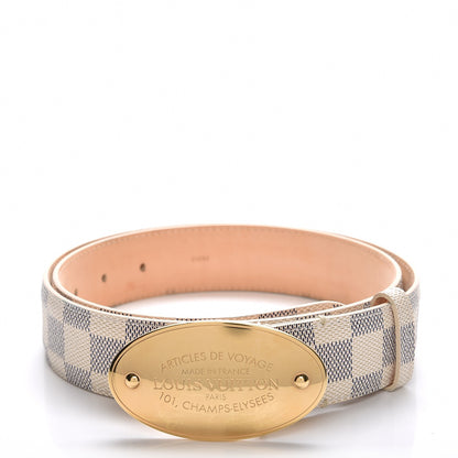 Louis Vuitton Damier Azur Voyage Belt 85 34 1 of 8