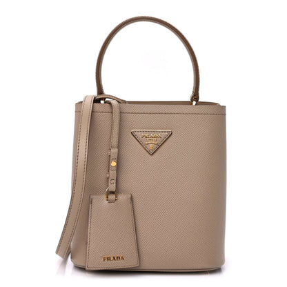 Prada Saffiano Cuir Calfskin Small Panier Bucket Bag Cipria 1 of 8