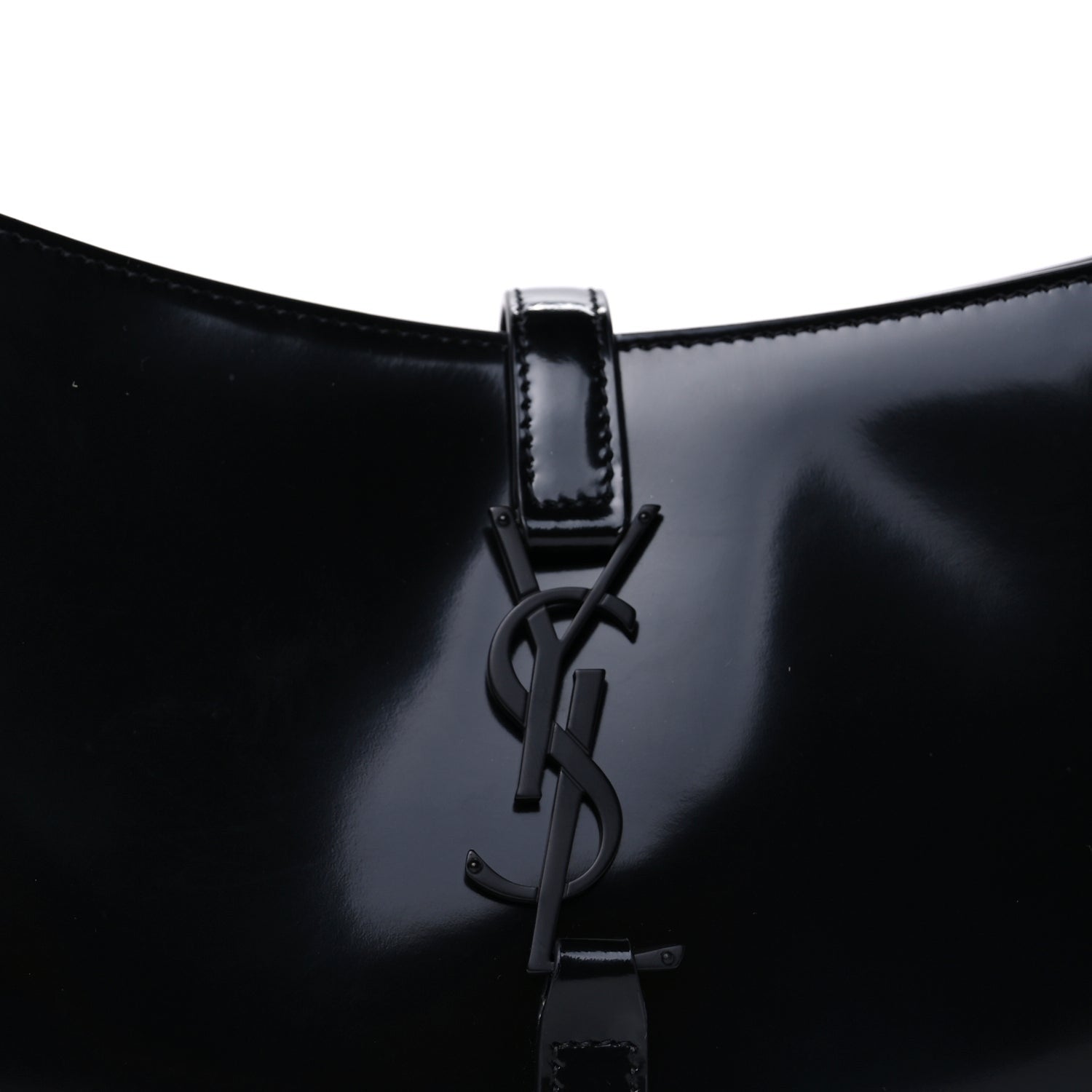 Saint Laurent Patent Le 5 A 7 Monochrome Hobo  Black 4 of 9