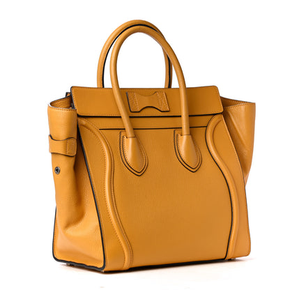 Celine Drummed Calfskin Mini Luggage Ocre 2 of 4