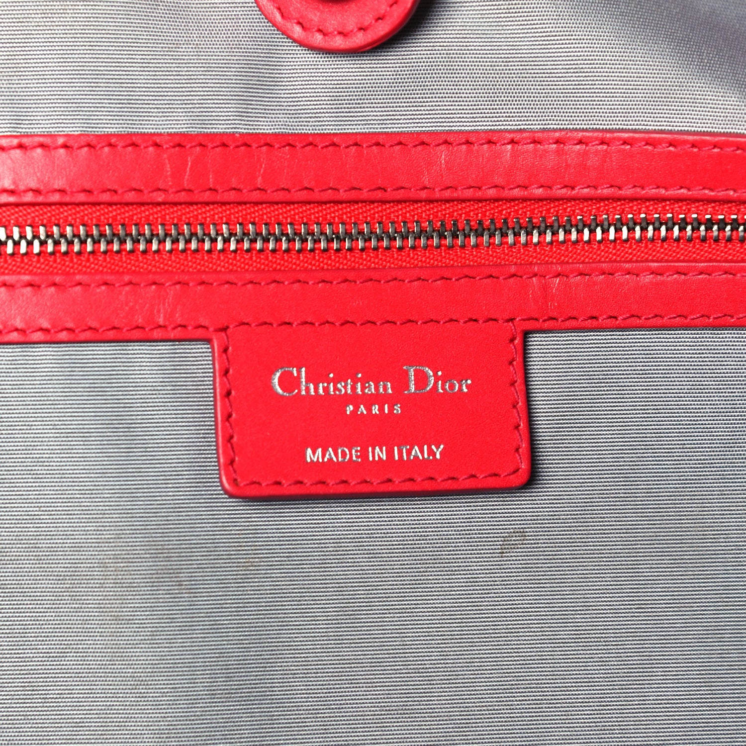 Christian Dior Coated Canvas Cannage Large Panarea Tote Red 9 of 11