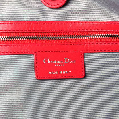 Christian Dior Coated Canvas Cannage Large Panarea Tote Red 9 of 11