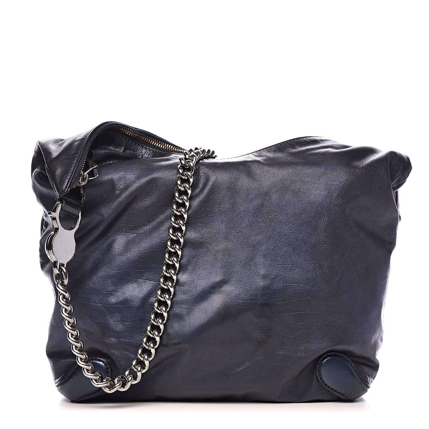 Metallic Calfskin Medium Galaxy Hobo Navy