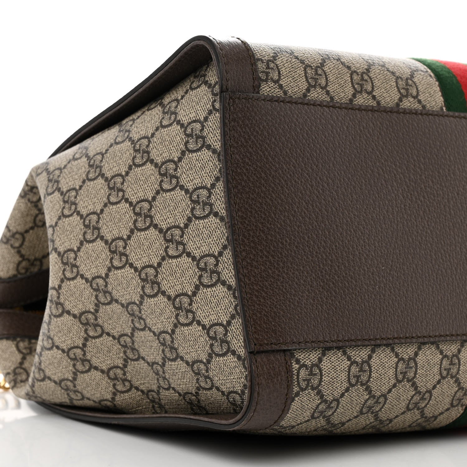 Gucci GG Supreme Monogram Web Medium Ophidia Tote Bag Brown 9 of 10