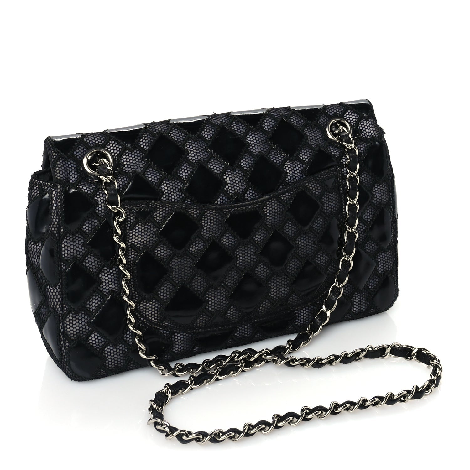 Chanel Vinyl Mesh Quilted Medium Single Flap  Black 2 of 9