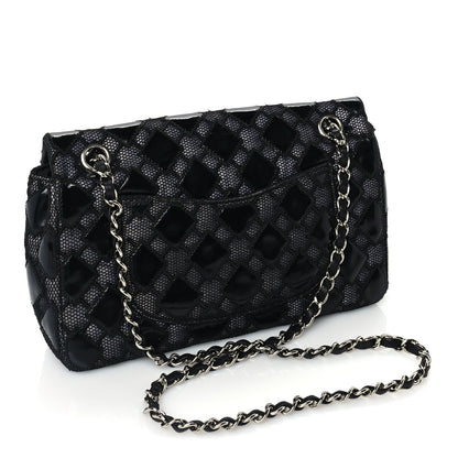 Chanel Vinyl Mesh Quilted Medium Single Flap  Black 2 of 9