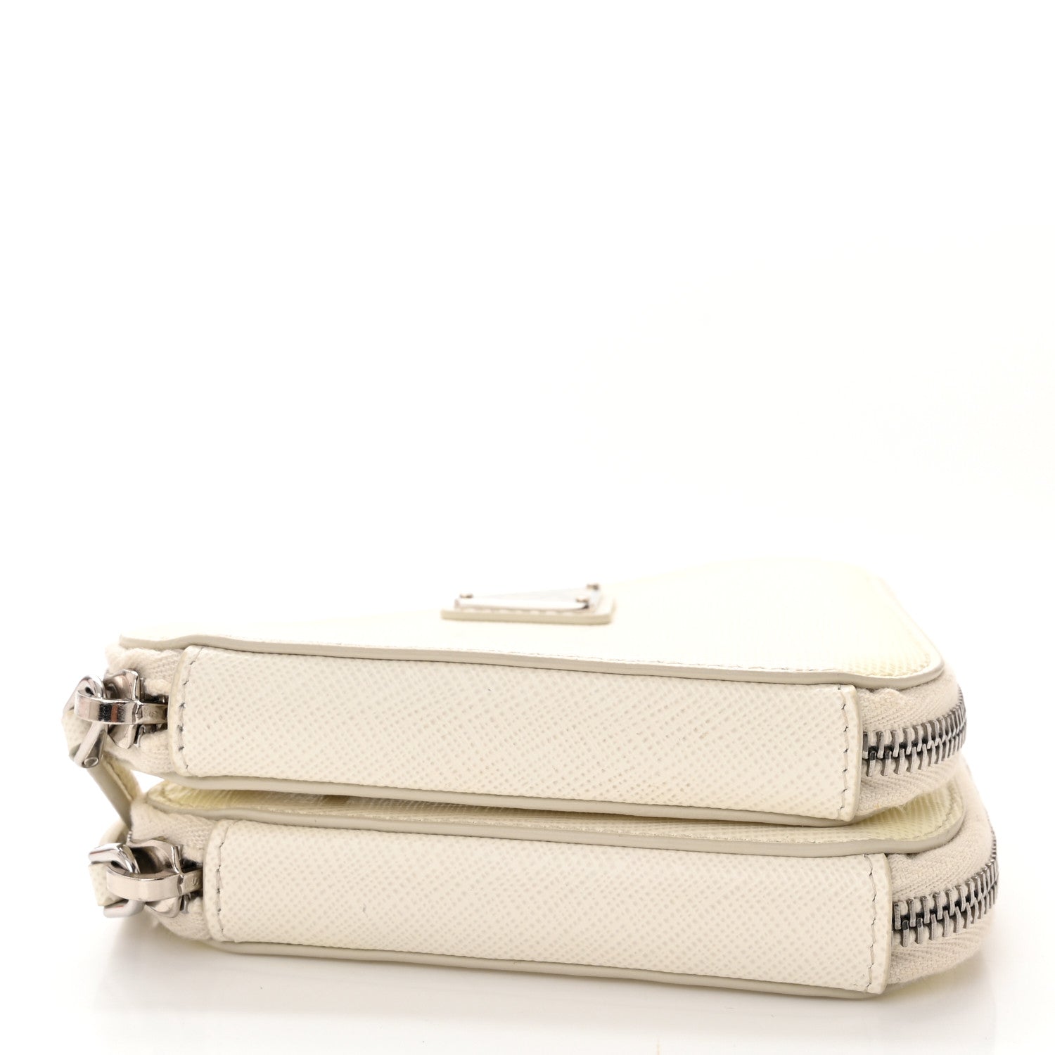 Prada Saffiano Mini Triangle Crossbody Pouch White 4 of 13