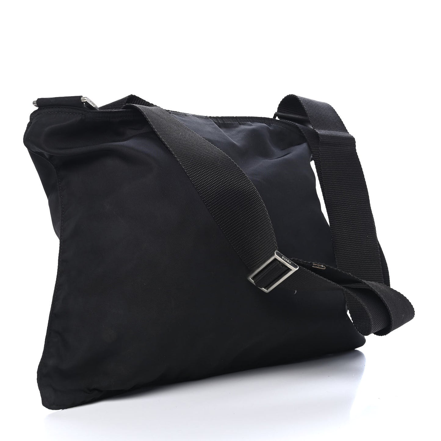 Nylon Vela Flat Messenger Bag Black