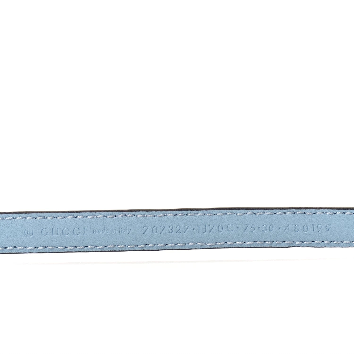 Gucci Patent Double G Thin Belt  85 34  Blue 5 of 5