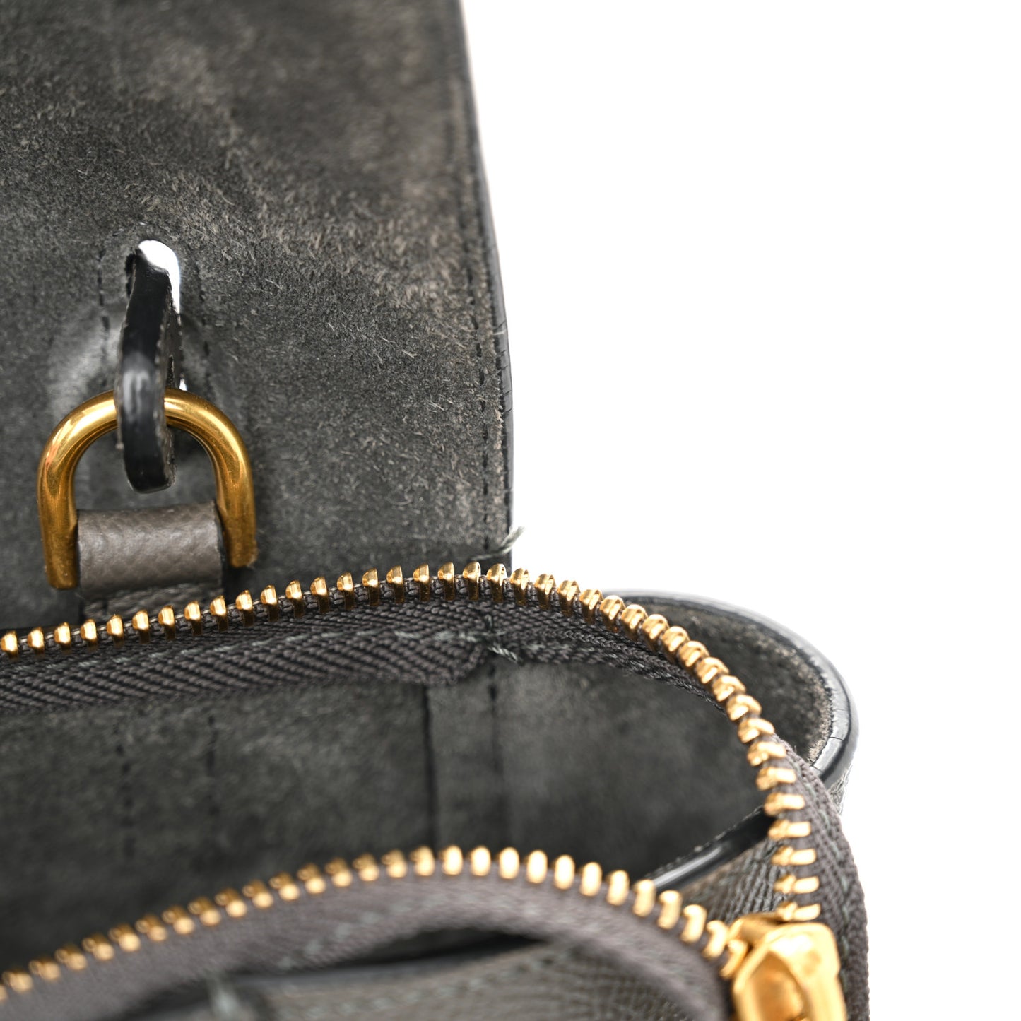 Grained Calfskin Nano Belt Bag Grey