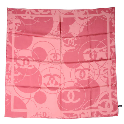 Chanel Silk CC Reversible Square Scarf Pink Beige 2 of 5
