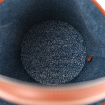 Celine Denim Calfskin Logo Bucket 16 Bag Blue 6 of 12
