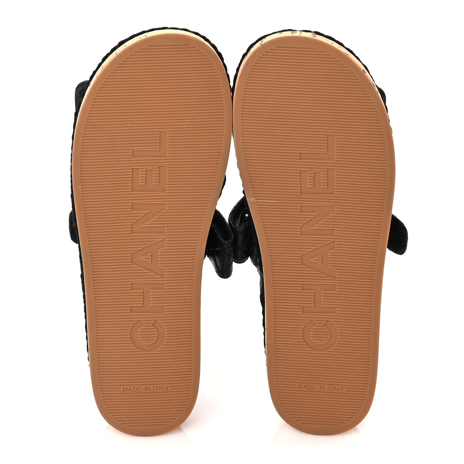 Chanel Cord Lambskin Quilted Logo Mules 36  Black 6 of 8