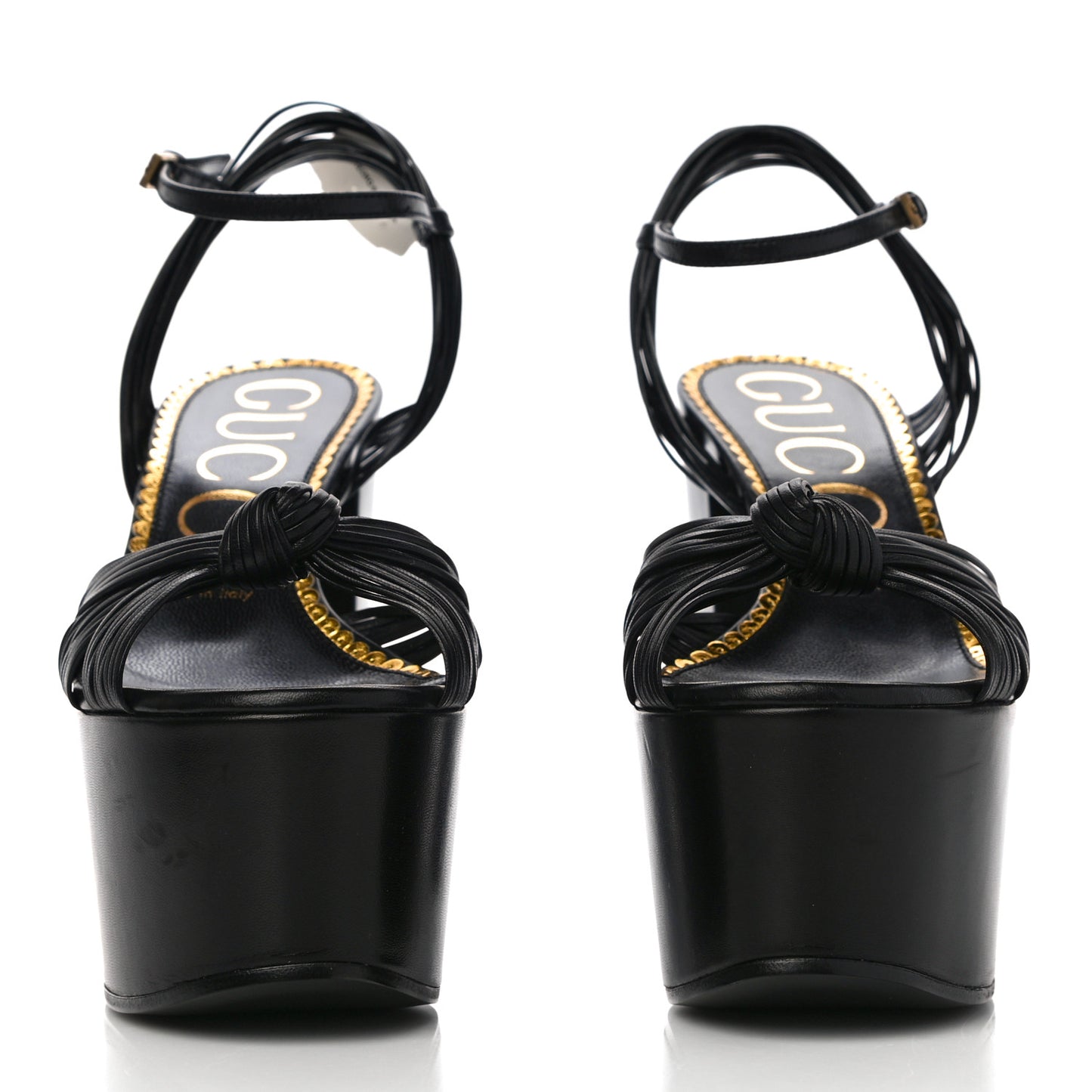 Malaga Kid Crawford Knotted Strap Platform Sandals 38.5 Black