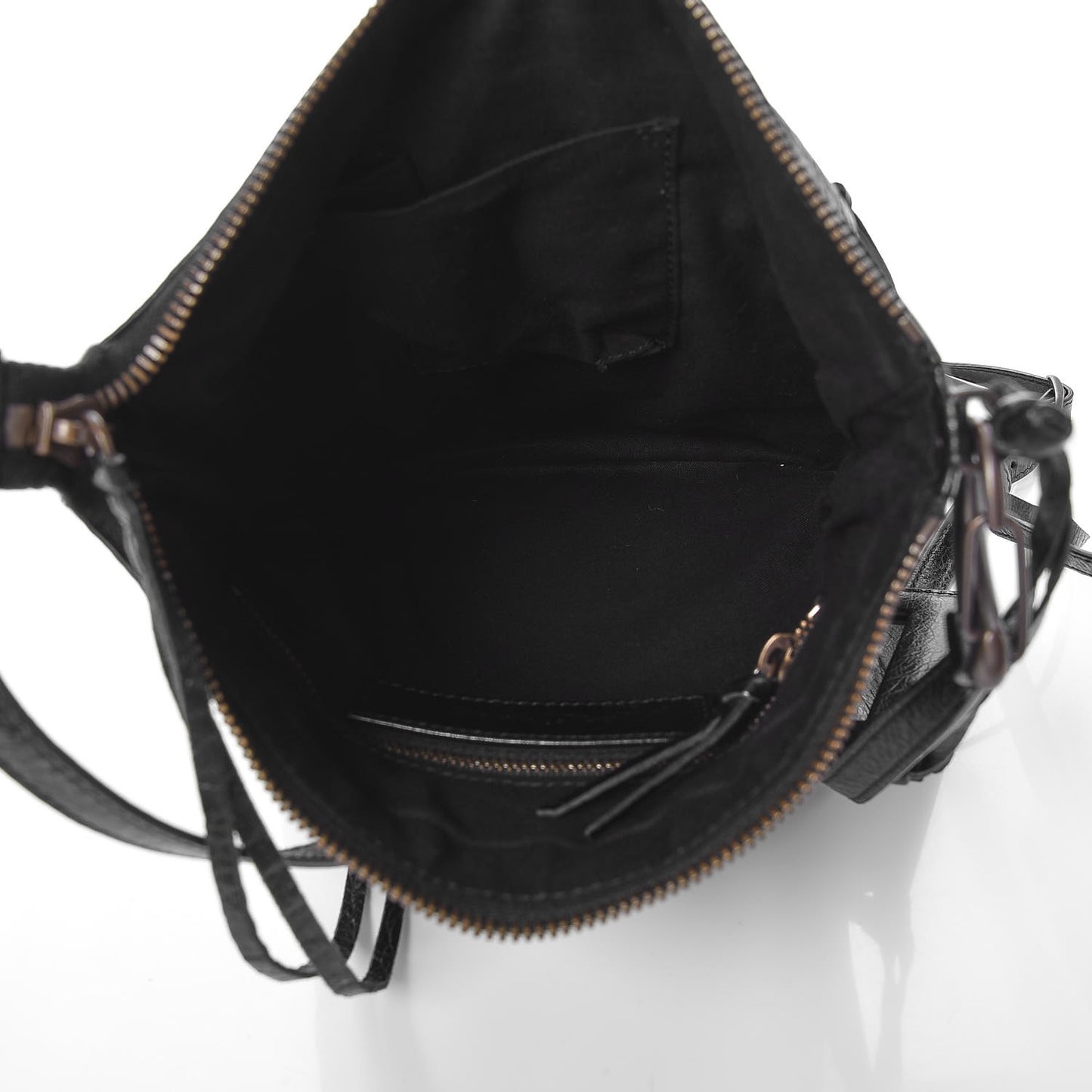 Agneau Classic Hardware Flat Crossbody Black