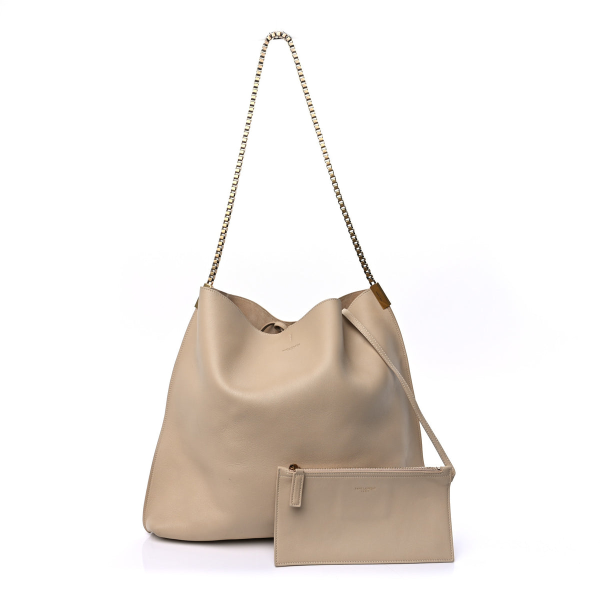 Saint Laurent Calfskin Medium Suzanne Hobo Beige 1 of 8